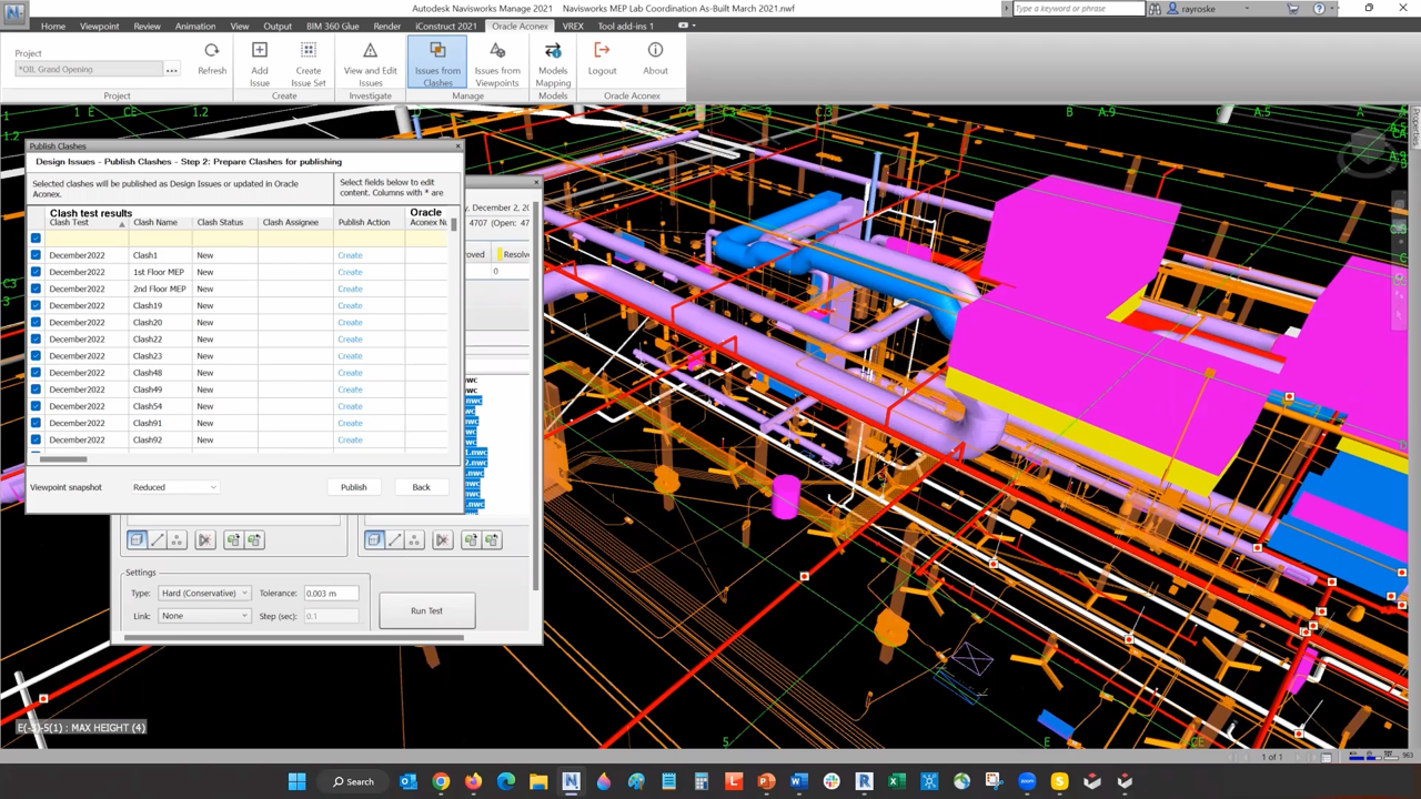 Screenshot Aconex: 3D Modell Leitungen und Rohre